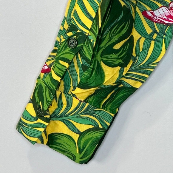 Sandrine Rose Tropical Wool Mixed Media Hawaiian Sweater Oversized Women S NWT - Picture 8 of 11